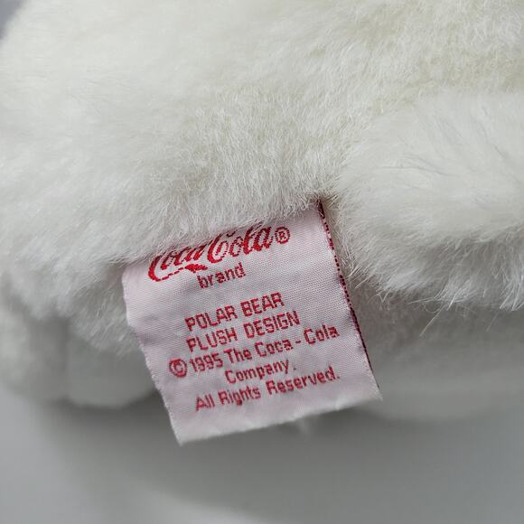 Coca Cola 1995 White Classic 13" Polar Bear Stuff Plush/Red Scarf& Hat 5623-2PL4 - Picture 5 of 7